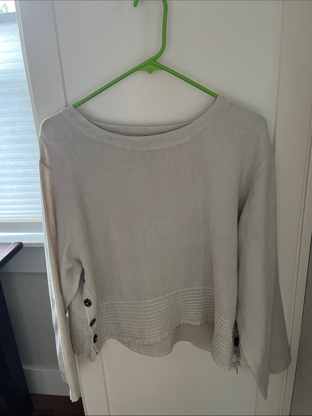 Oatmeal Linen Boatneck Top